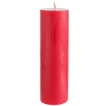 3" x 9" Unscented Round Pillar Candle - Red