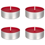 Mega Candles - 4 pcs Unscented Mega Tea Light Candle in Brown Box - Red