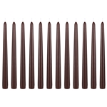 Mega Candles - 12 pcs 10" Unscented Taper Candle in Brown Box - Brown