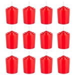Mega Candles -12 pcs 15 Hours Unscented Votive Candle in White Box - Red