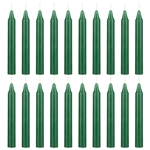 Mega Candles - 20 pcs 4 Inch Unscented Exquisite Mini Taper Chime Spell Candles - Green