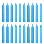 Mega Candles - 20 pcs 4 Inch Unscented Exquisite Mini Taper Chime Spell Candles - Light Blue