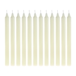 Mega Candles - 12 pcs 10" Unscented Straight Taper Candle in Brown Box - Ivory