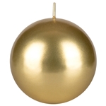 Mega Candles - 4" Unscented Round Ball Candle - Gold