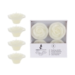 Mega Candles - 4 pcs 3" Unscented Floating Flower Candle in White Box - Ivory