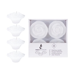 4 pcs 3" Unscented Floating Flower Candle in White Box - White