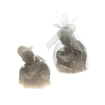 Mega Candles - Pair of Elephants Candle - Gray