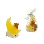 Mega Favors - Teddy Bear Crawling on Half Moon Candle - Blue