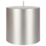 Mega Candles - 3" x 3" Unscented Round Pillar Candle - Silver