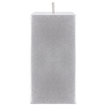 3" x 6" Unscented Square Pillar Candle - Silver