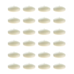Mega Candles - 24 pcs 3" Unscented Floating Disc Candles - Ivory