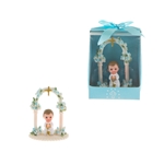 Mega Favors - Toddler Praying Under Arch Poly Resin in Designer Box - Blue