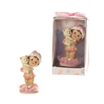 Mega Favors - Baby Holding Teddy Bear Poly Resin in Designer Box - Pink