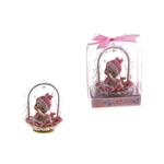 Mega Favors - Baby Crawling in Basket Poly Resin in Gift Box - Pink