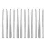 Mega Candles - 12 pcs 12" Unscented Taper Candle in White Box - Silver