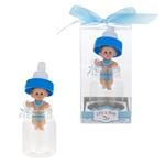 Mega Favors - Baby in Baby Bottle with Pacifier Poly Resin in Gift Box - Blue