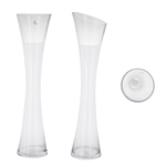 Mega Vases - 5" x 20" Slanted Bud Glass Vase - Clear