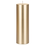 Mega Candles - 3" x 9" Unscented Round Pillar Candle - Gold