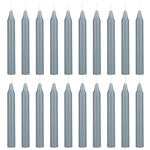 Mega Candles - 20 pcs 4 Inch Unscented Exquisite Mini Taper Chime Spell Candles - Gray