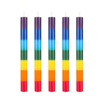 Mega Candles - 5 pcs 1" x 10" Unscented Chakra Round Straight Taper Candle - Asst