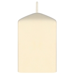 Mega Candles - 2" x 3" Unscented Dome Top Square Pillar Candle - Ivory