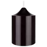 Mega Candles - 2" x 3" Unscented Round Dome Top Pillar Candle - Black