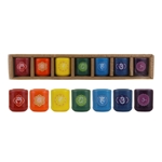 Mega Candles - 7 pcs Ceramic 1/2" Chakra Chime Spell Candle Holder - Asst