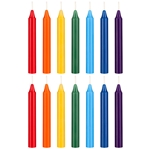 Mega Candles - 14 pcs 4" Unscented Chakra Straight Taper Candle - Asst