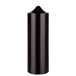 3" x 9" Unscented Round Dome Top Pillar Candle - Black