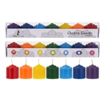 Mega Candles - 7 pcs 10 Hours Unscented Chakra Votive Candle - Asst