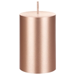 Mega Candles - 2" x 3" Unscented Round Pillar Candle - Rose Gold