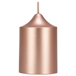 Mega Candles - 2" x 3" Unscented Round Dome Top Pillar Candle - Rose Gold