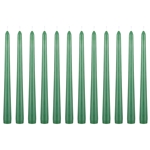 Mega Candles - 12 pcs 10" Unscented Taper Candle in White Box - Green