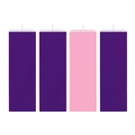 Mega Candles - 4 pcs 3" x 6" Unscented Advent Square Pillar Candle - Asst