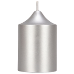 Mega Candles - 2" x 3" Unscented Round Dome Top Pillar Candle - Silver