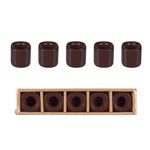 Mega Candles - 5 pcs Ceramic 1/2" Chime / Spell Candle Holder - Brown
