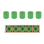 Mega Candles - 5 pcs Ceramic 1/2" Chime / Spell Candle Holder - Light Green