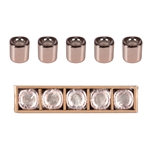 Mega Candles - 5 pcs Ceramic 1/2" Chime / Spell Candle Holder -Rose Gold