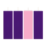 4 pcs 2" x 6" Unscented Advent Square Pillar Candle - Asst