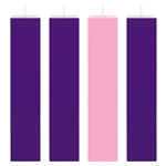 Mega Candles - 4 pcs 2" x 9" Unscented Advent Square Pillar Candle - Asst