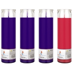 Mega Candles - 4 pcs Unscented Christmas Advent Candles, Glass Tall Container Candle - Asst