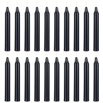 Mega Candles - 20 pcs 4 Inch Unscented Exquisite Mini Taper Chime Spell Candles - Metallic Black