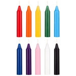 Mega Candles 10 pcs 4 Inch Unscented Exquisite Mini Taper Chime Spell Candles - Assorted