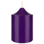 Mega Candles - 2" x 3" Unscented Round Bell Top Pillar Candle - Purple
