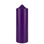 2" x 6" Unscented Round Bell Top Pillar Candle - Purple