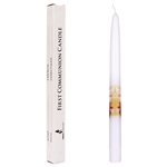 Mega Candles - 10" Holy Communion Unscented Self Fitting Taper Candle - White