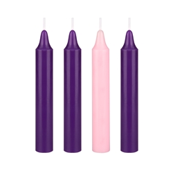 Mega Candles -4 pcs 10" Unscented Advent Taper Candle - Asst