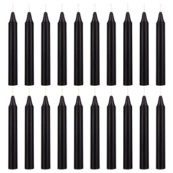 Mega Candles 20 pcs Unscented Black Exquisite Mini Taper Spell Candles, 4 Inch Tall x 1/2 Inch Diameter, Magic Chimes, Enchantment, Casting Rituals, Witchcraft, Wiccan, Altar, Metaphysical