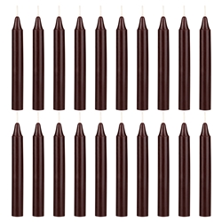 Mega Candles 20 pcs Unscented Brown Exquisite Mini Taper Spell Candles, 4 Inch Tall x 1/2 Inch Diameter, Magic Chimes, Enchantment, Casting Rituals, Witchcraft, Wiccan, Altar, Metaphysical