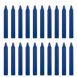 Mega Candles 20 pcs Unscented Dark Blue Exquisite Mini Taper Spell Candles, 4 Inch Tall x 1/2 Inch Diameter, Magic Chimes, Enchantment, Casting Rituals, Witchcraft, Wiccan, Altar, Metaphysical